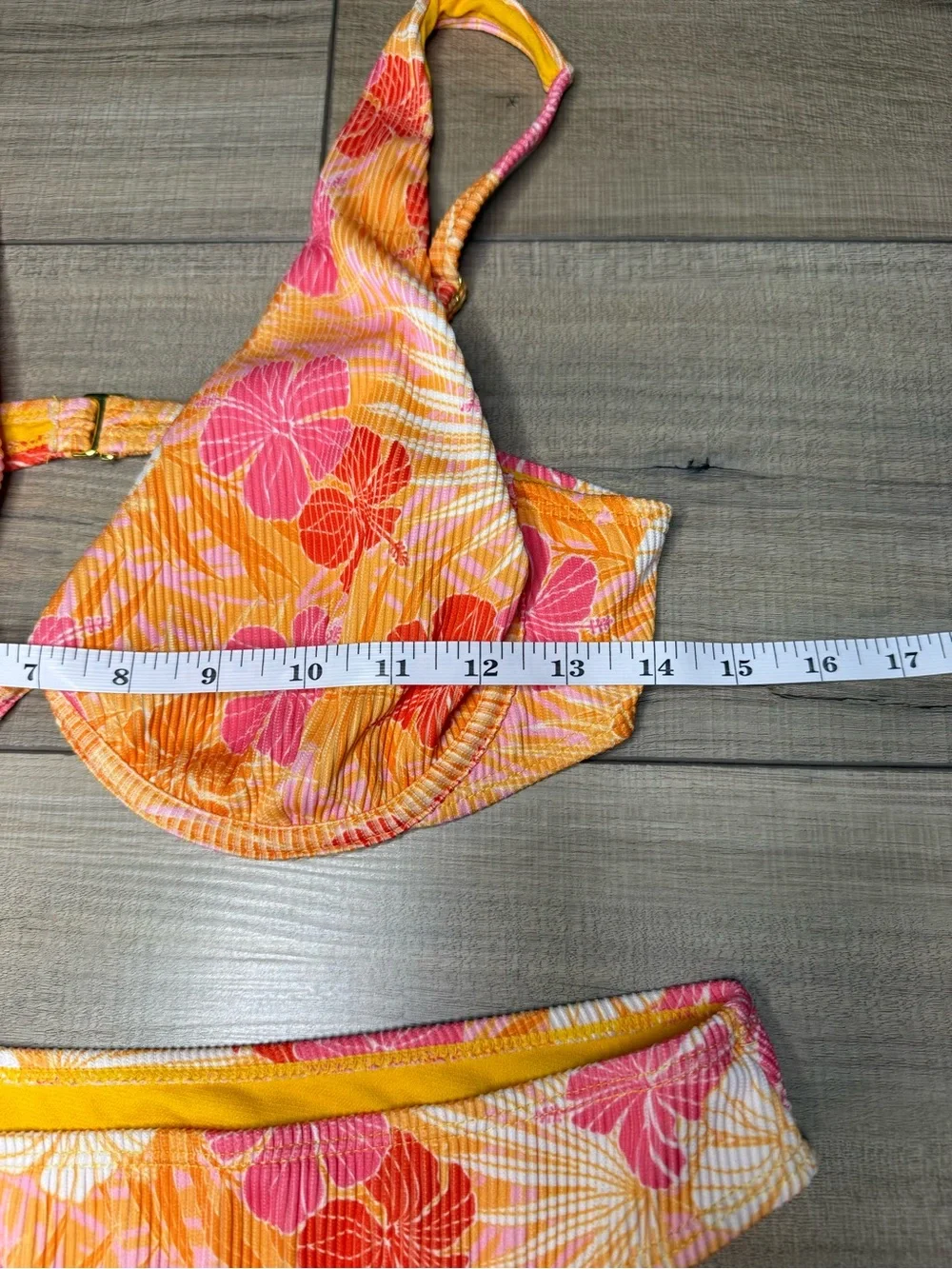 Cabana Del Sol XL Floral Underwire Bikini Set Orange Pink Y2K Tropical